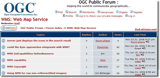 WMS Forum Screenshot